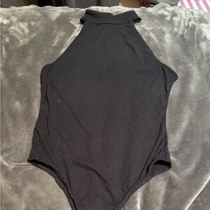 Sleek Black Bodysuit with Streamlined Silhouette